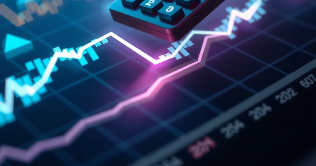 Abstract editorial illustration related to Average Down Calculator: Find Your New Break Even Price