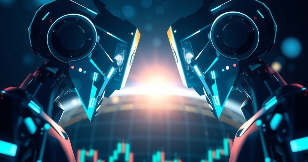 Abstract editorial illustration related to Cryptohopper vs 3Commas: Which Crypto Trading Bot Wins 2026