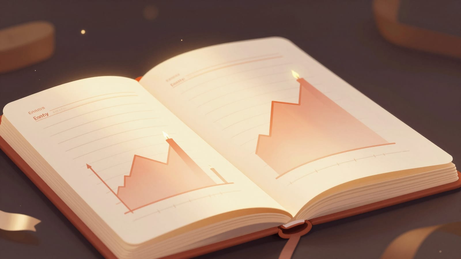 Abstract editorial illustration related to Free Trading Journal Template: Notion + Google Sheets Picks