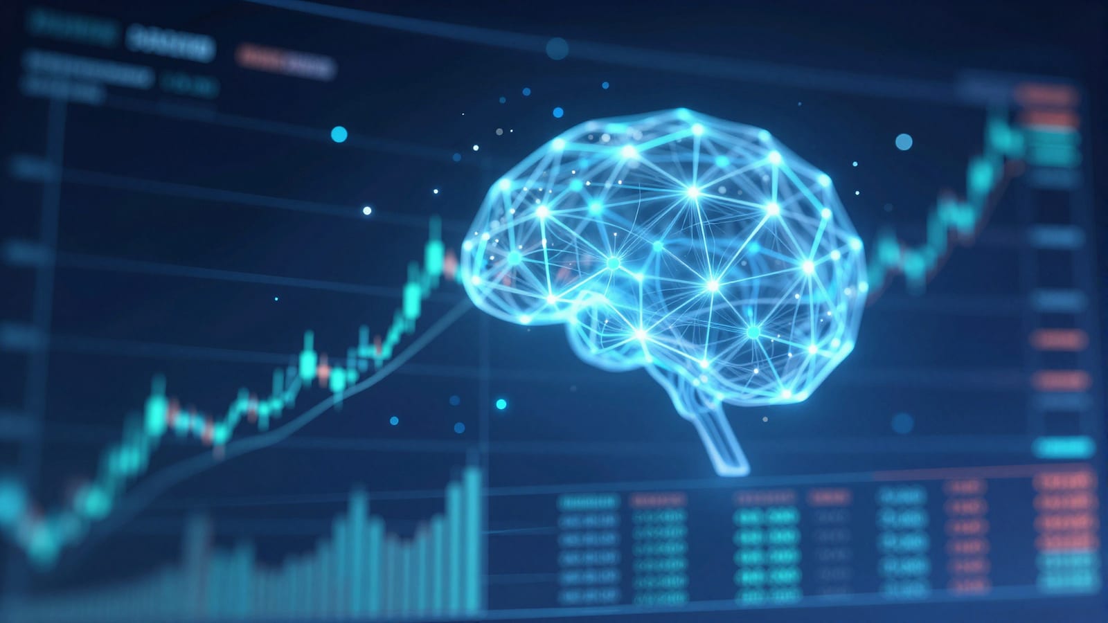 Abstract editorial illustration related to How AI Predicts Stock Price Movements: A Plain English Guide