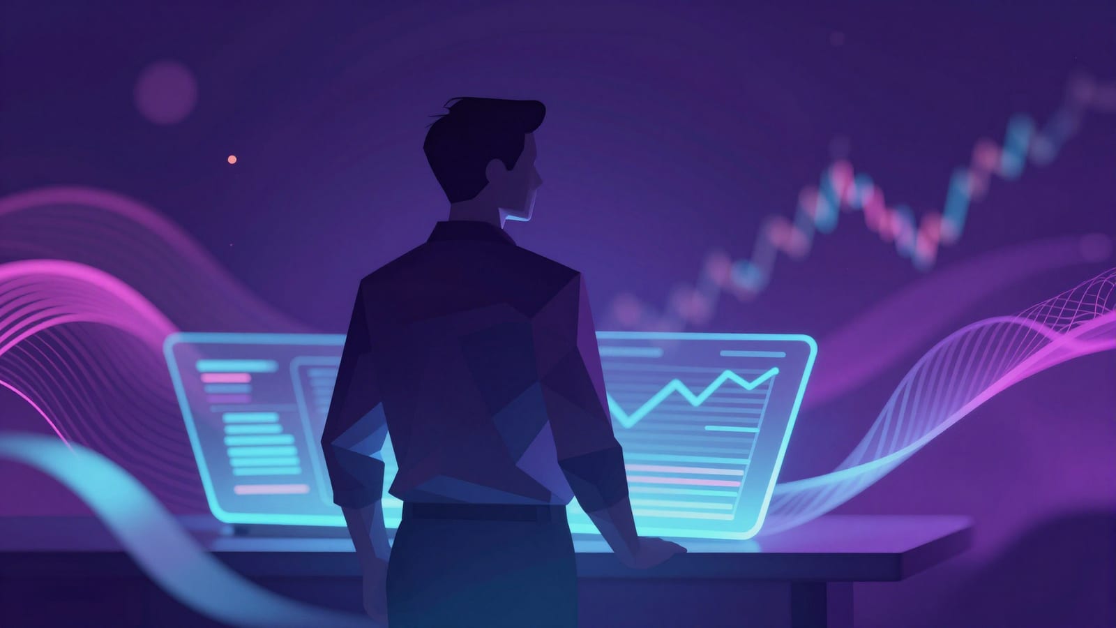 Abstract editorial illustration related to How to Reduce Emotional Trading and Stick to Your Plan
