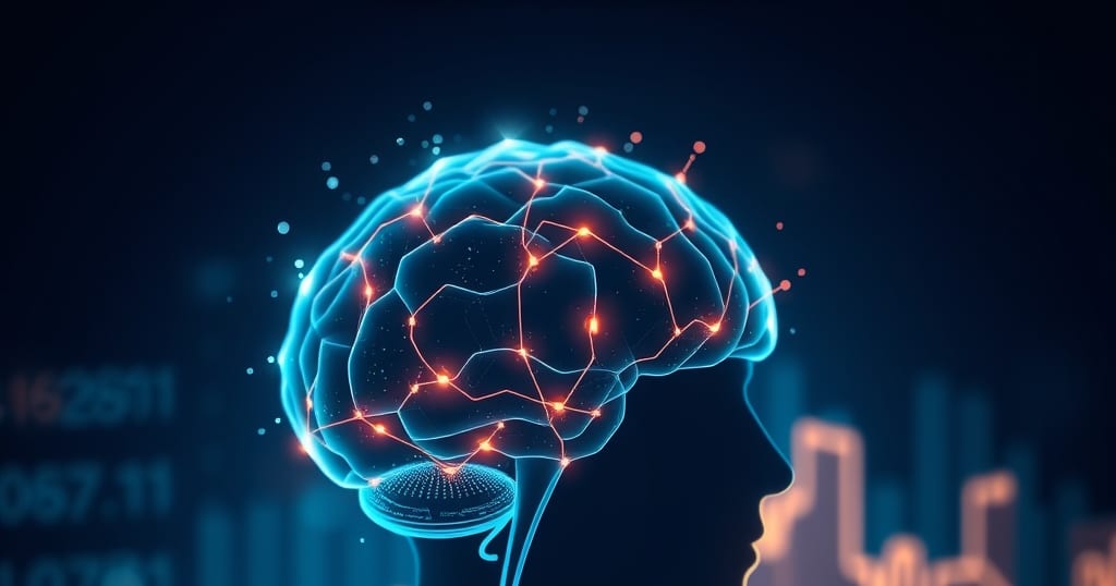 Abstract editorial illustration related to How to Use Claude AI for Stock Market Analysis