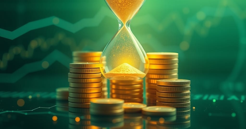 Abstract editorial illustration related to Safe Withdrawal Rate Calculator: Plan Retirement Income