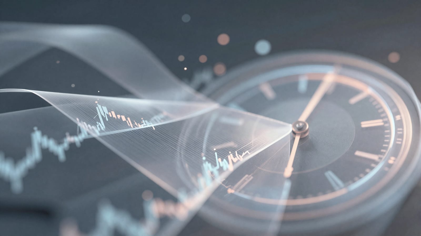 Abstract editorial illustration related to Time Management Tips Every Part-Time Stock Trader Must Know