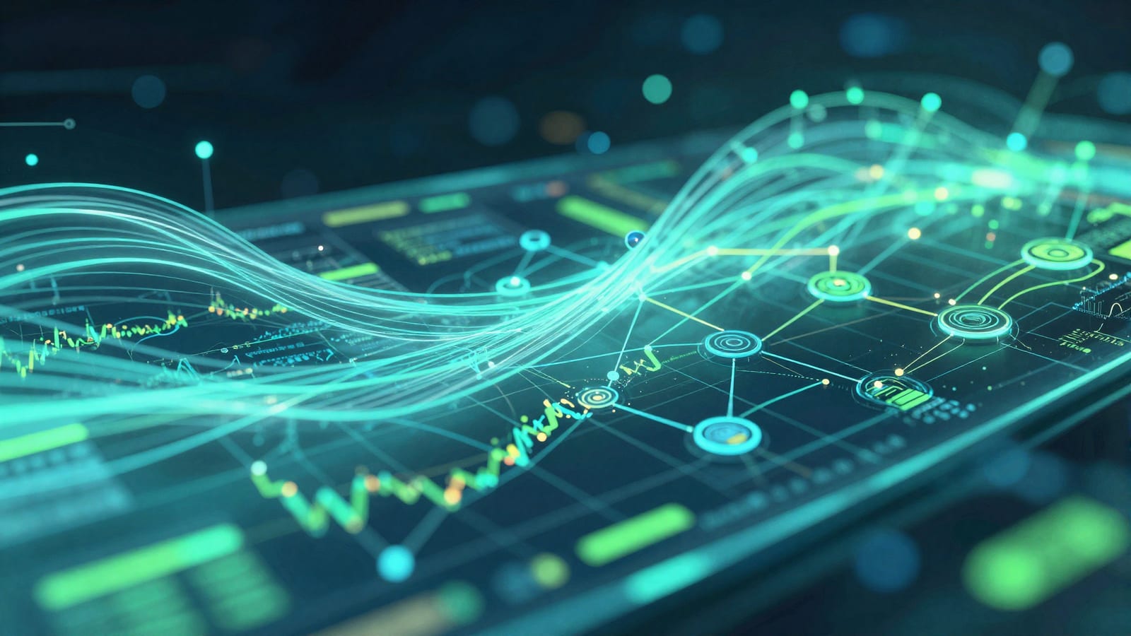 Abstract editorial illustration related to Using AI for Day Trading: What Actually Works for Beginners